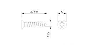 Czarne wkręty stożkowe 3,5×20 mm – zestaw 20 sztuk. - 3