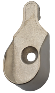 Wspornik drążka meblowego owalnego – zestaw montażowy z 2 bolcami i wkrętem, nikiel. - 3