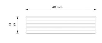 Kołek meblowy drewniany ryflowany 12×40 mm —  łącznik montażowy. - 6