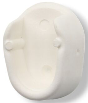 Zestaw wsporników drążka meblowego owalnego – biały, tworzywo, bolec + wkręty. - 2