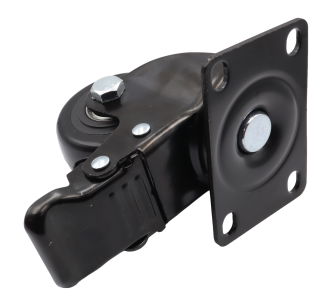 Kółko obrotowe z hamulcem łożyskowane Ø 65 mm – guma, podstawa 63 × 94 mm. - 4