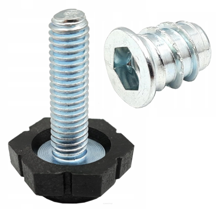 Stopka meblowa M6×22 mm + Mufa wkręcana M6×13 mm, zestaw 20 szt.