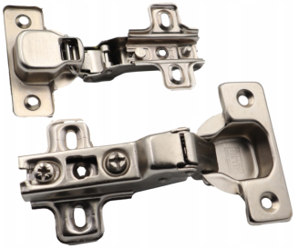 Zawias meblowy półnakładany do drzwi bliźniaczych, prowadnik H0, bez euro. - 3