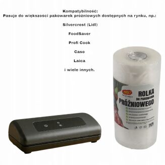 Rolka do pakowania próżniowego 28 × 600 cm – folia moletowana PA/PE, do żywności, sous-vide. - 11