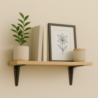 Wspornik stalowy do półek LOFT 250 × 300 mm – czarny. - 5