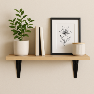 Wspornik stalowy do półek LOFT 250 × 300 mm – czarny. - 6