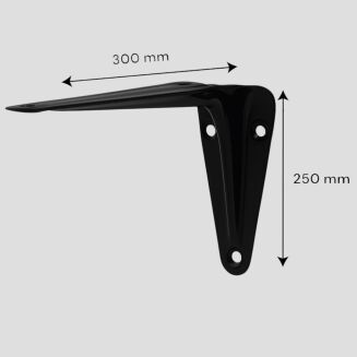 Wspornik stalowy do półek LOFT 250 × 300 mm – czarny. - 8