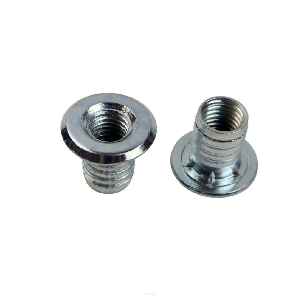 Mufa wbijana M10 x 17 mm, z kołnierzem do stopek meblowych