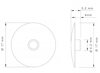 Zaślepka Ø 15 mm do mimośrodu – kość słoniowa, wciskana maskująca. - 3