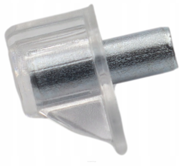 Podpórka półki kątowa fi 5 ze sztyftem, transparentna.