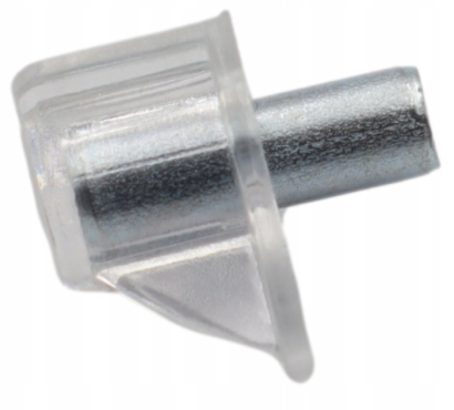 Podpórka półki kątowa fi 5 ze sztyftem, transparentna.