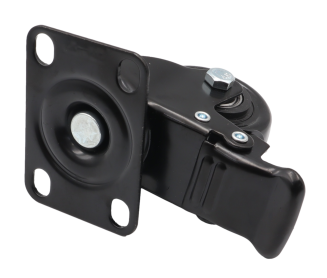 Zestaw 4 kółek obrotowych Ø 50 mm z hamulcem – gumowane, łożyskowane, podstawa 50 × 70 mm - 5