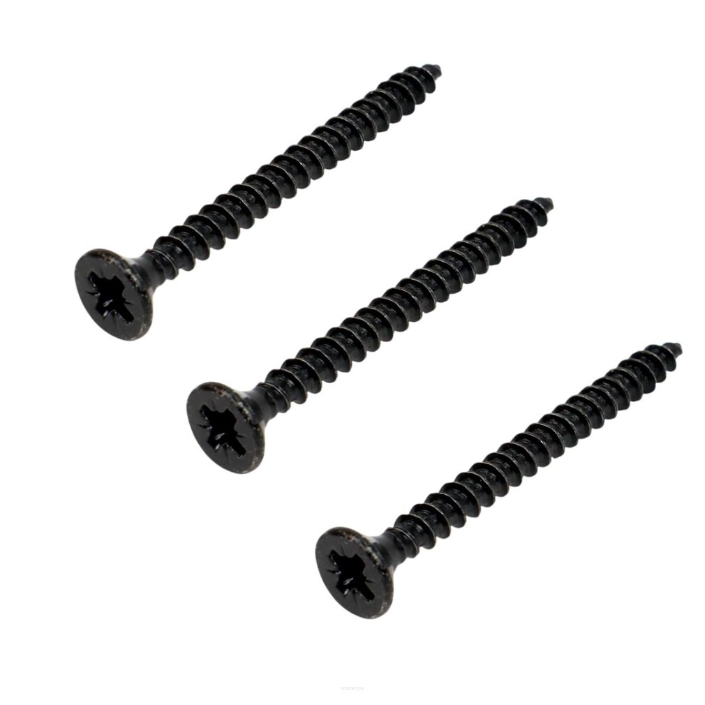 Czarne wkręty stożkowe 3,5×40 mm – zestaw 20 sztuk.