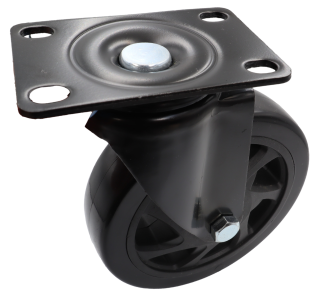 Zestaw 8 kółek obrotowych Ø 125 mm – gumowane, łożyskowane, podstawa 63 × 94 mm (bez hamulca) - 2