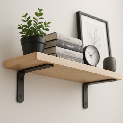 Wspornik LOFT typu L 100 × 70 × 38 mm, w czarnym macie.