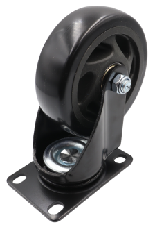 Kółko obrotowe łożyskowane Ø 100 mm, z gumą – podstawa 63 × 94 mm. - 3