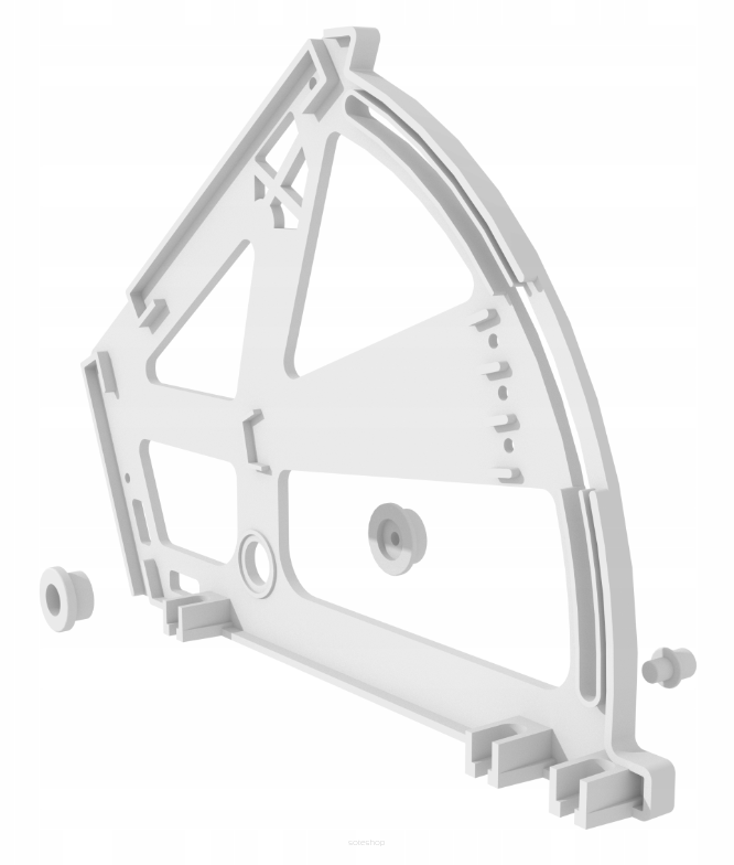 Zawias uchylny do szafki na buty — obrotnica dwurzędowa, biały.