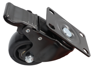 Kółko obrotowe z hamulcem łożyskowane Ø 75 mm – guma, podstawa 63 × 94 mm. - 4