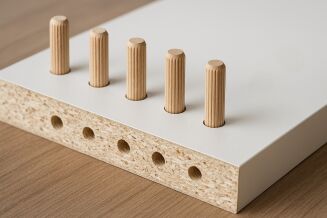 Kołek meblowy drewniany ryflowany 8×35 mm — łącznik montażowy. - 4