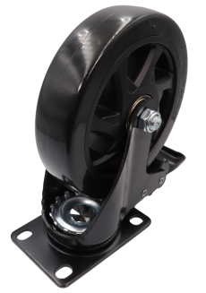 Zestaw 8 kółek obrotowych Ø 125 mm z hamulcem – gumowane, łożyskowane, podstawa 63 × 94 mm. - 4