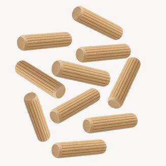 Kołek meblowy drewniany ryflowany 8×60 mm — łącznik montażowy. - 3