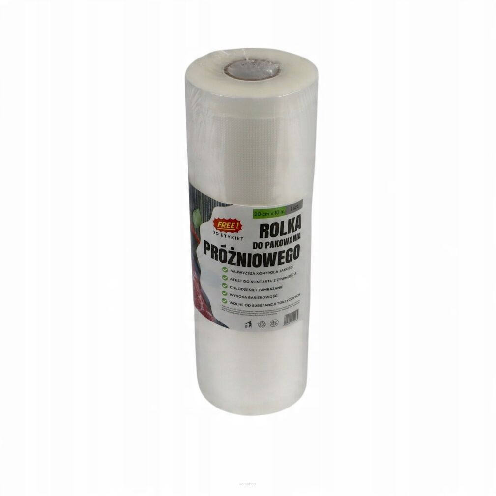 Rolka do pakowania próżniowego 20 × 1000 cm – folia moletowana PA/PE, do żywności, sous-vide.