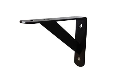 Wspornik półki czarny 200 x 125 x 29 mm, stalowy uchwyt z wzmocnieniem.
