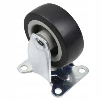 Rolka stała Ø 50 mm do mebli — guma, płytka montażowa 38 × 46 mm, ocynk. - 2