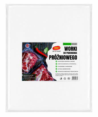 Worki próżniowe moletowane 25×30 cm – 50 szt., PA/PE, do pakowania i sous-vide.
