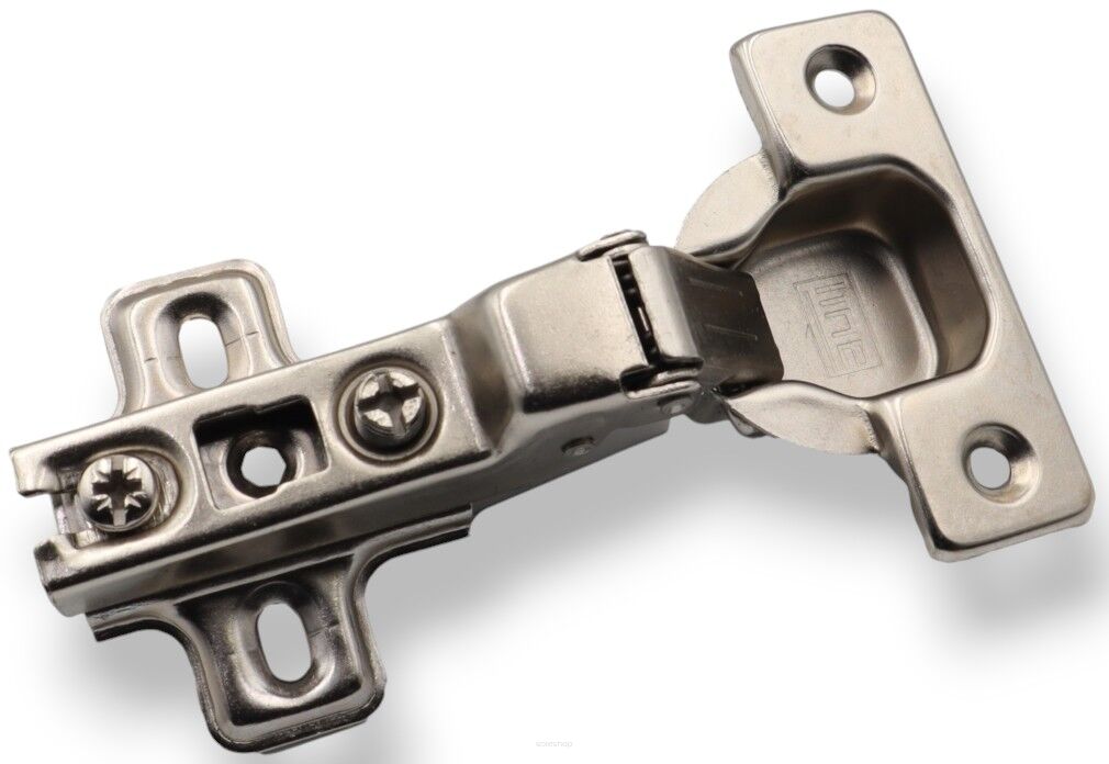 Zawias meblowy nakładany GTV 110° z cichym domykiem.