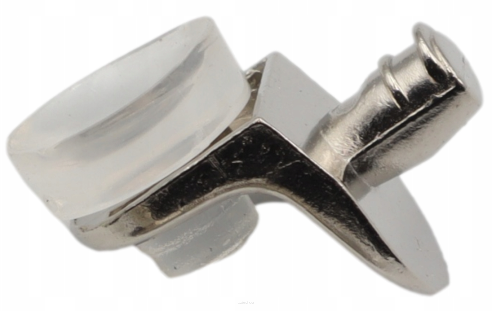 Podpórka półki szklanej, kątowa z przyssawką.