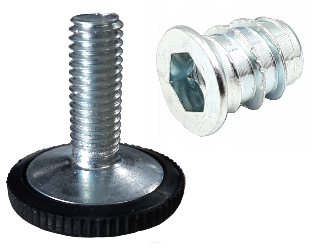 Stopka meblowa M8×22 mm + Mufa wkręcana M8×15 mm, zestaw 20 szt.