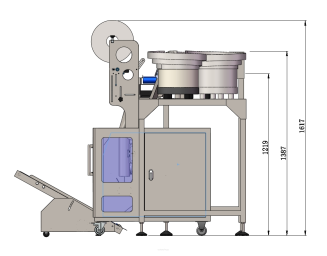 Maszyna, automat pakujący z 3 podajnikami + dorzut ręczny z przenośnikiem taśmowym - 5
