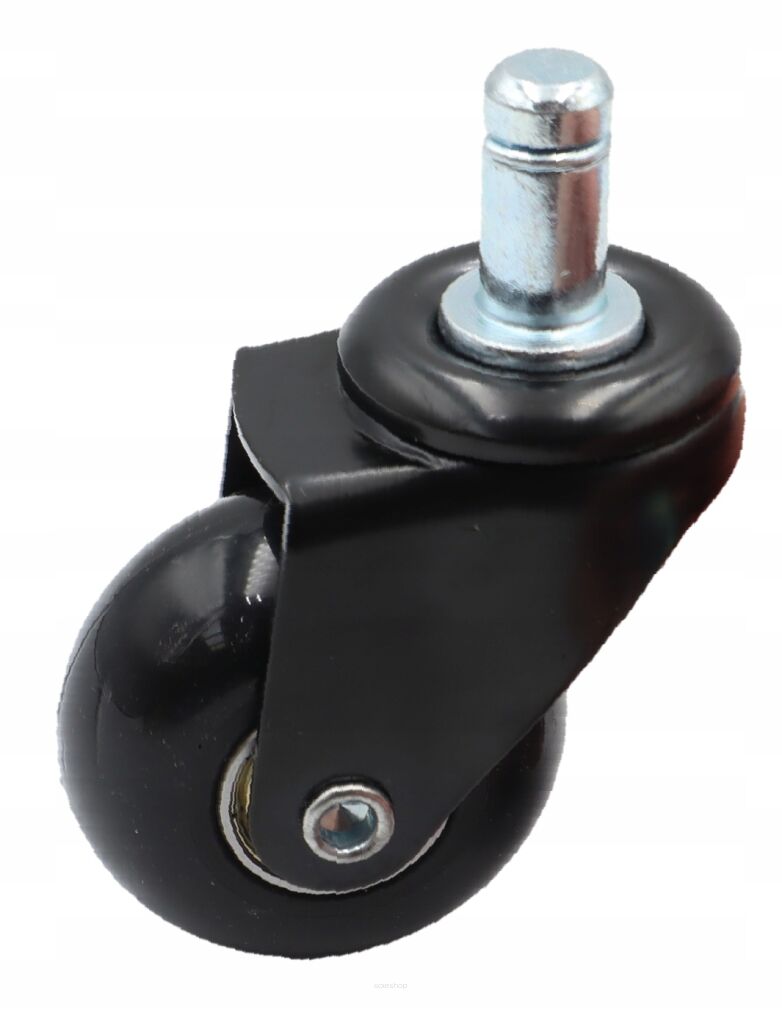 Kółko meblowe kauczukowe Ø 50 mm z trzpieniem montażowym 11 × 22 mm, łożyskowane.