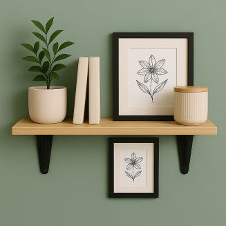 Wspornik półki czarny 400 x 280 x 29 mm, stalowy uchwyt z wzmocnieniem. - 5