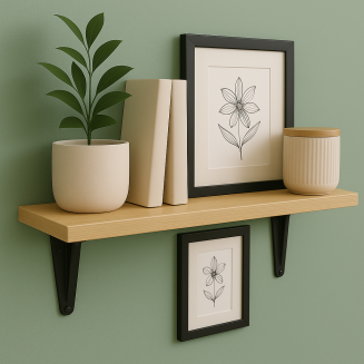 Wspornik półki czarny 400 x 280 x 29 mm, stalowy uchwyt z wzmocnieniem. - 6