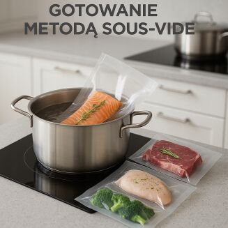 Rolka do pakowania próżniowego 18 × 600 cm – folia moletowana PA/PE, do żywności, sous-vide. - 6