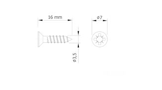 Czarne wkręty stożkowe 3,5×16 mm – zestaw 20 sztuk. - 3