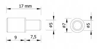 Podpórka półki z kołnierzem 5×16 mm DUPLO z koszulką. - 4