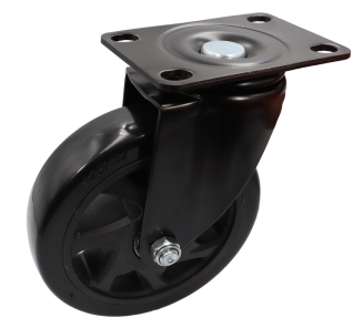 Zestaw 4 kółek obrotowych Ø 125 mm – gumowane, łożyskowane, podstawa 63 × 94 mm (bez hamulca) - 2