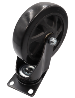 Zestaw 4 kółek obrotowych Ø 125 mm – gumowane, łożyskowane, podstawa 63 × 94 mm (bez hamulca) - 4