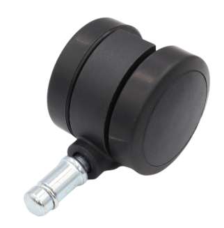 Kółko meblowe gumowane Ø 50 mm z trzpieniem montażowym 11 × 22 mm, obrotowe czarne. - 3