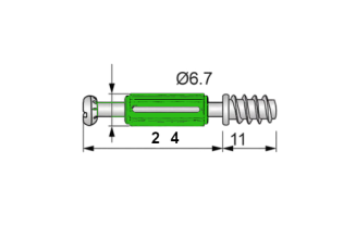 Złącze meblowe mimośrodowe 24 mm + kołek drewniany 8×30 mm (zestaw 10 szt.) - 3