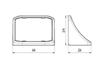 Kątownik podwójny z zaślepką – podpórka do półki, komandorek czarny. - 5