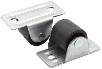 Rolka meblowa MINI Ø 16 mm gumowana – czarna. - 3