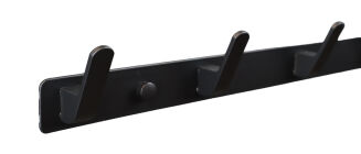 Wieszak ścienny loft czarny aluminiowy z 6 haczykami. - 3