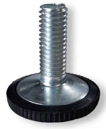 Stopka meblowa M10×25 mm – regulator wysokości z tworzywa i stali ocynkowanej.