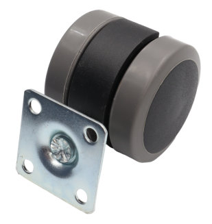 Kółko meblowe gumowane Ø 50 mm z płytką montażową 38 × 38 mm, obrotowe. - 4