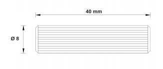 Kołek meblowy drewniany ryflowany 8×40 mm —  łącznik montażowy. - 6