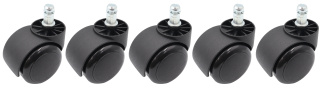 Kółko meblowe obrotowe Ø 50 mm PVC gumowane z trzpieniem montażowym 11 × 22 mm, czarne. - 5